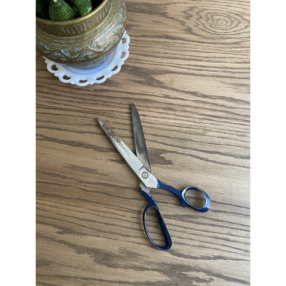Vintage Wiss Inlaid Tailor Shears Sewing Scissors Steel Forged 12”